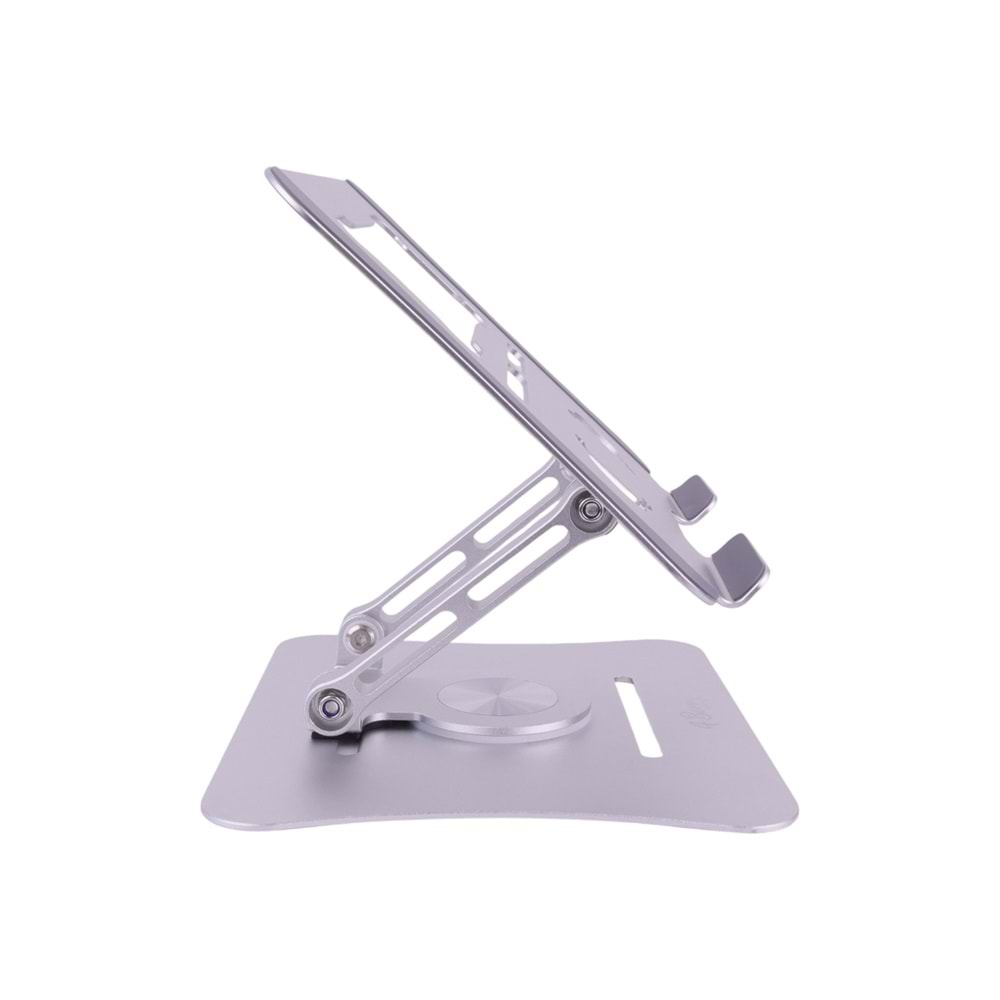 Alüminyum Laptop Standı 360° Döner, Ergonomik ve Yükseklik Ayarlı GRİ