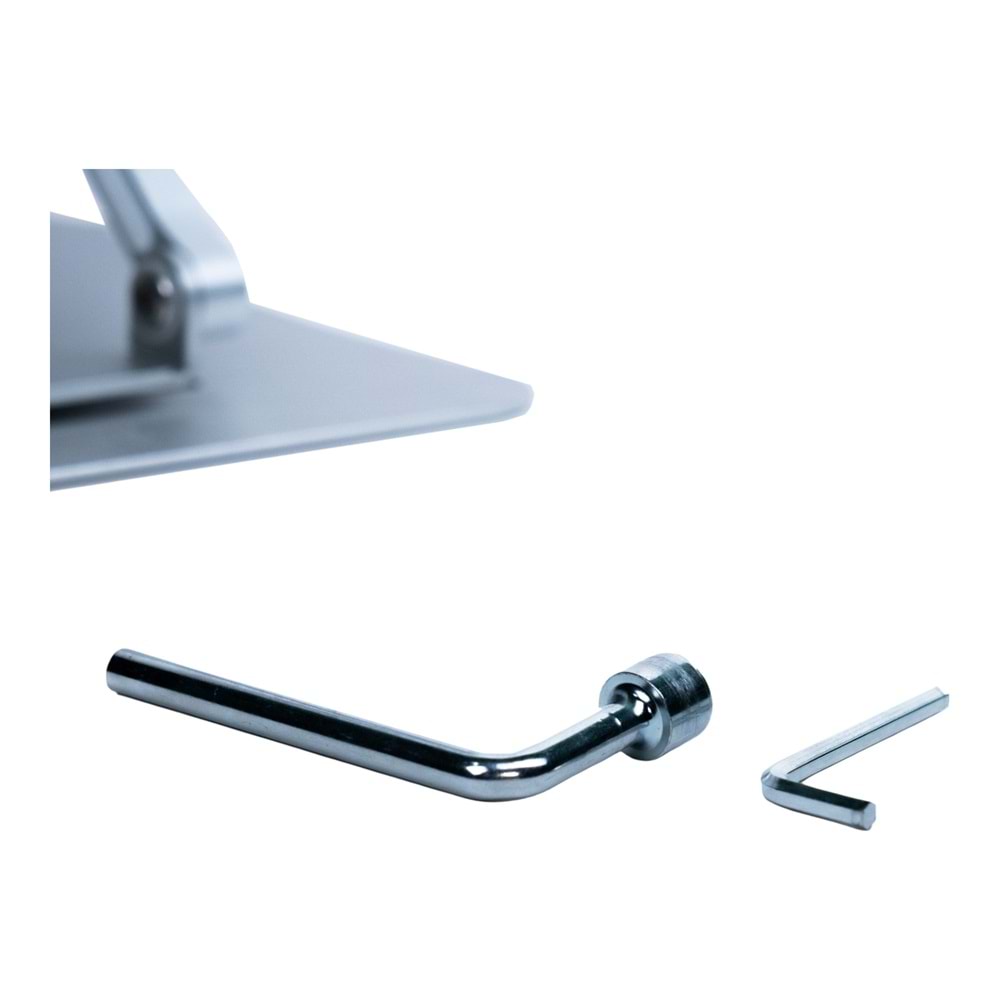 Alüminyum Laptop Standı 360° Döner, Ergonomik ve Yükseklik Ayarlı GRİ
