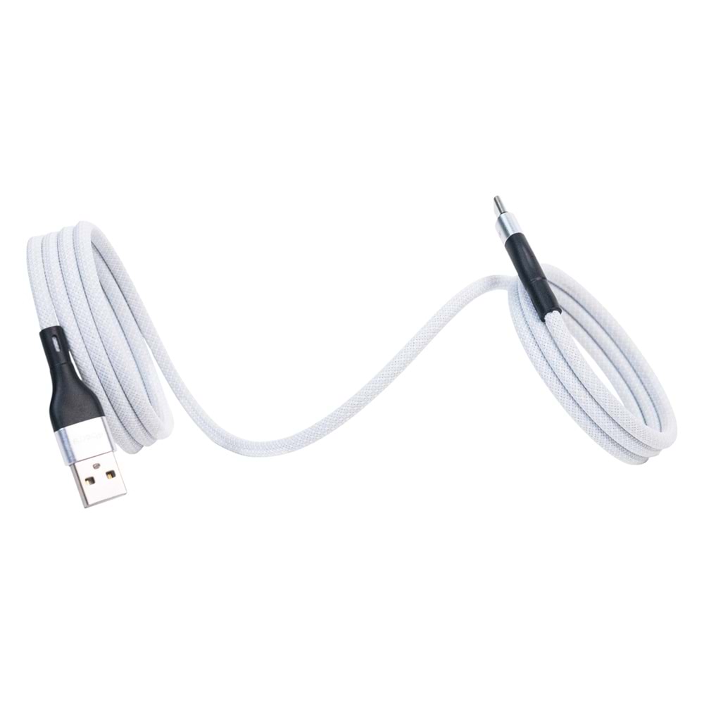 KS-AC01 Beyaz Manyetik USB-C-USB-A Kablo – 1 m, Süper Hızlı Şarj