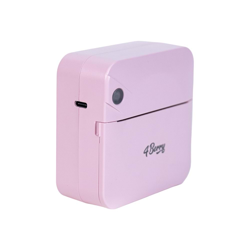 Kablosuz Mini Yazıcı – Bluetooth Termal Etiket ve Not Yazıcı, Kompakt Taşınabilir Tasarım, Pembe