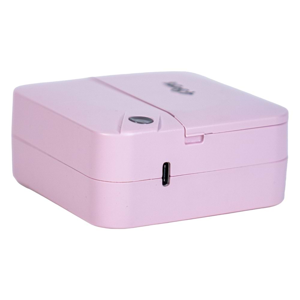 Kablosuz Mini Yazıcı – Bluetooth Termal Etiket ve Not Yazıcı, Kompakt Taşınabilir Tasarım, Pembe