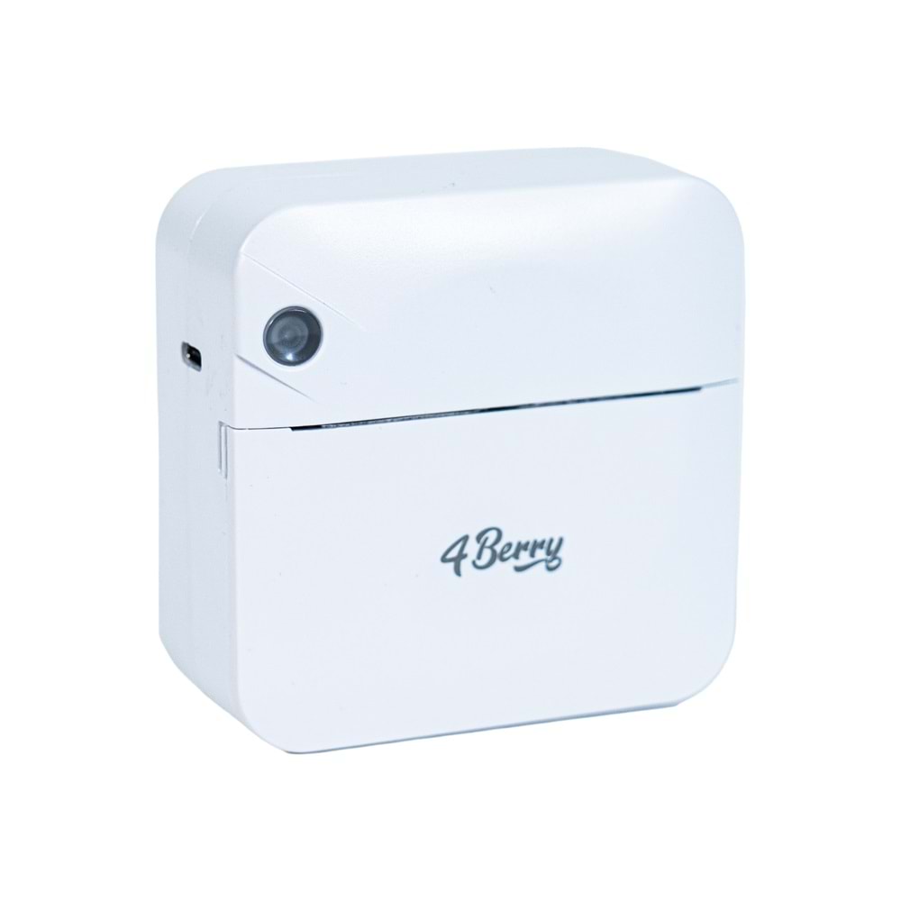 Kablosuz Mini Yazıcı – Bluetooth Termal Etiket ve Not Yazıcı, Kompakt Taşınabilir Tasarım, Beyaz