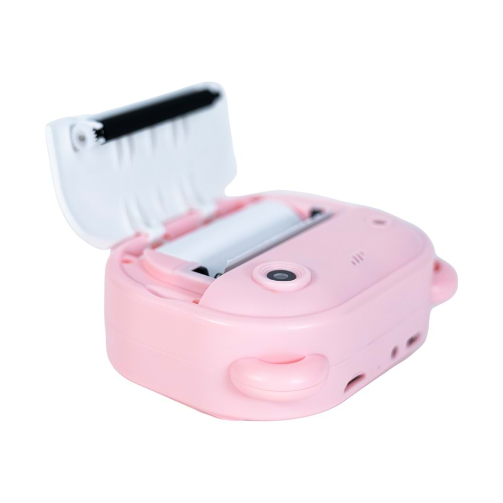Çocuk Kamerası – HD Ekranlı,Termal Etiket ve Fotoğraf Baskı, Pembe