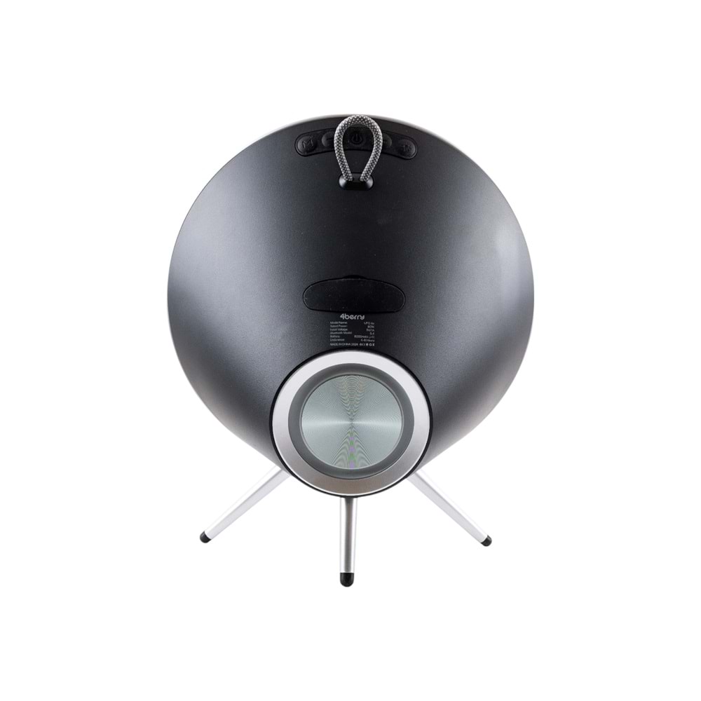 4Berry SPE-02G Gri UFO Air Bluetooth Hoparlör – 80 W, Kablosuz, Modern Tasarım