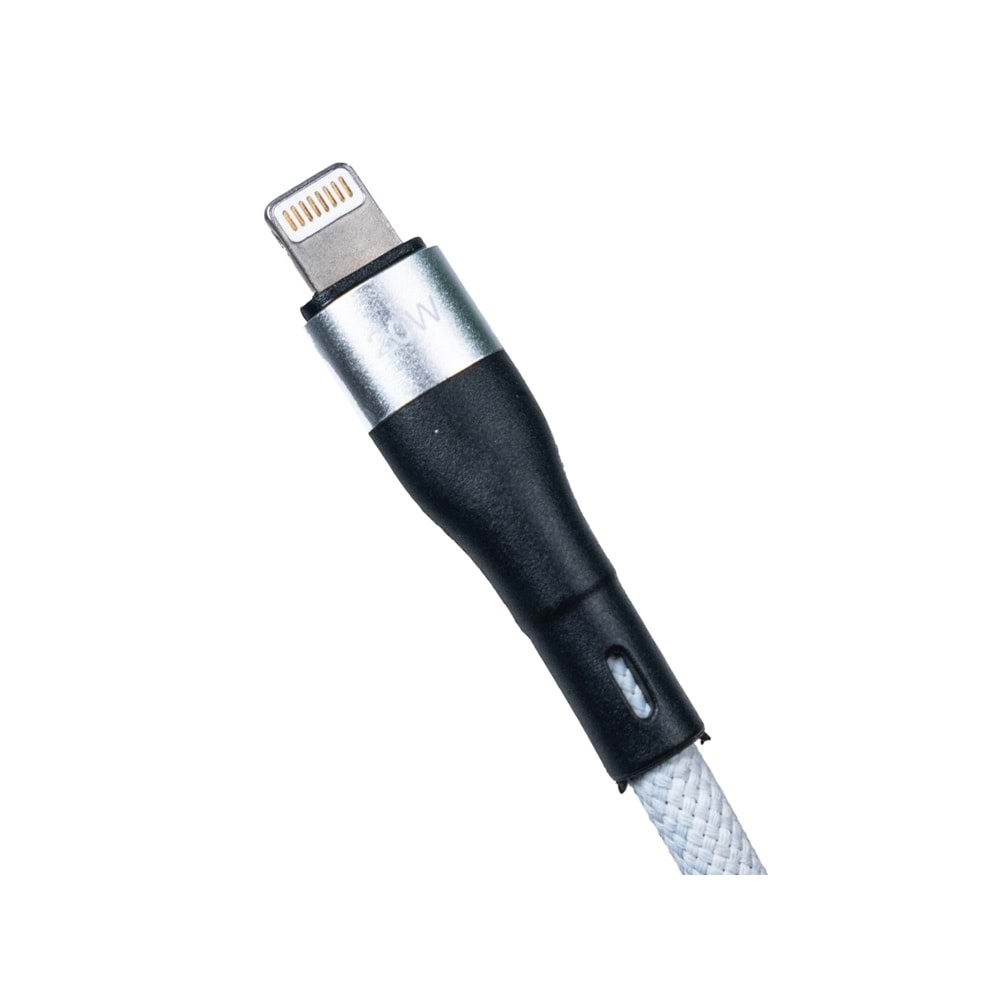 BMLC-01 Beyaz Manyetik 1m Hızlı Şarj Kablosu – Type-C - Lightning, 3 A