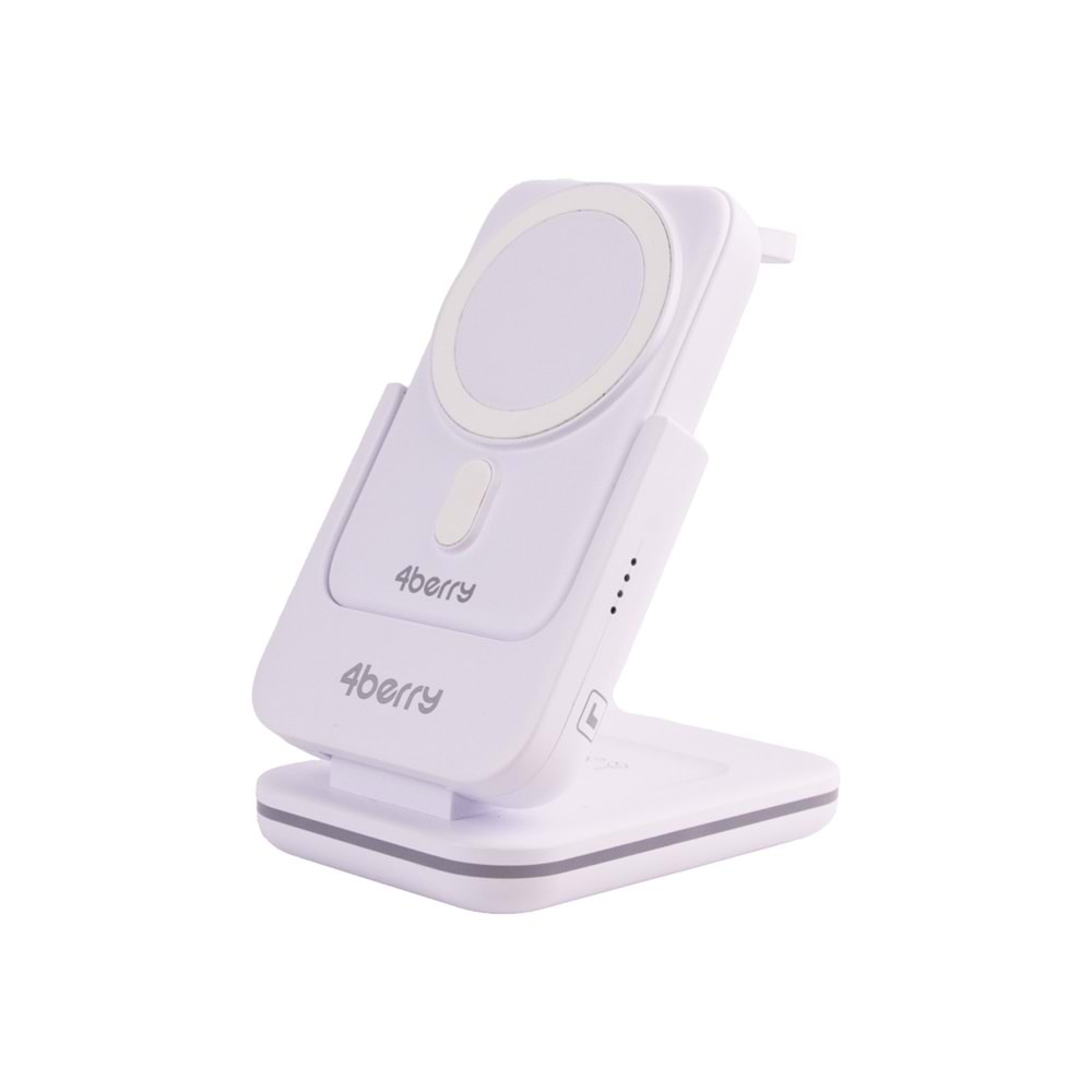 BWLm01B Beyaz Powerbank & Stand – 5-in-1, 10 000 mAh, 20 W Hızlı Şarj
