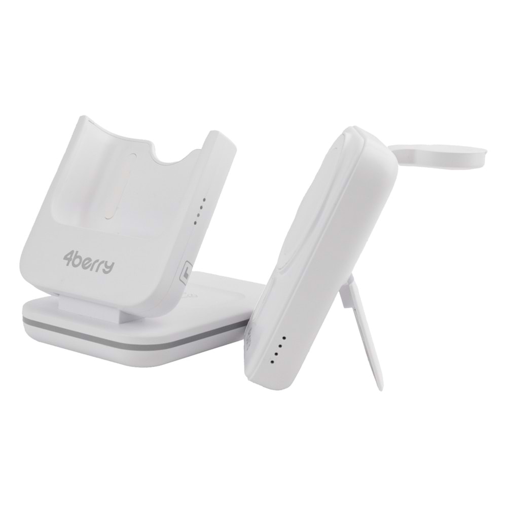 BWLm01B Beyaz Powerbank & Stand – 5-in-1, 10 000 mAh, 20 W Hızlı Şarj