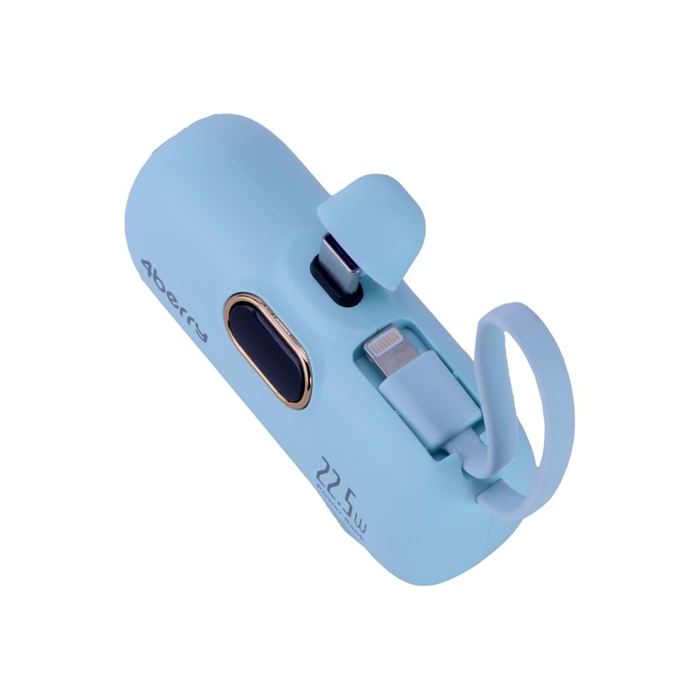 5.000 mAh Mini Powerbank – 22.5W Hızlı Şarj Destekli, Type-C Girişli Taşınabilir Şarj Cihazı YEŞİL