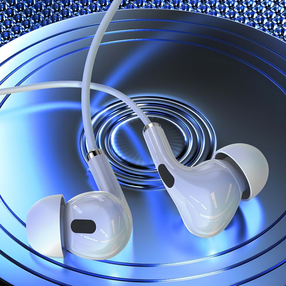 PC03 KABLOLU KULAKLIK PLASTIK BAŞLIK JACK 3.5 BEYAZ