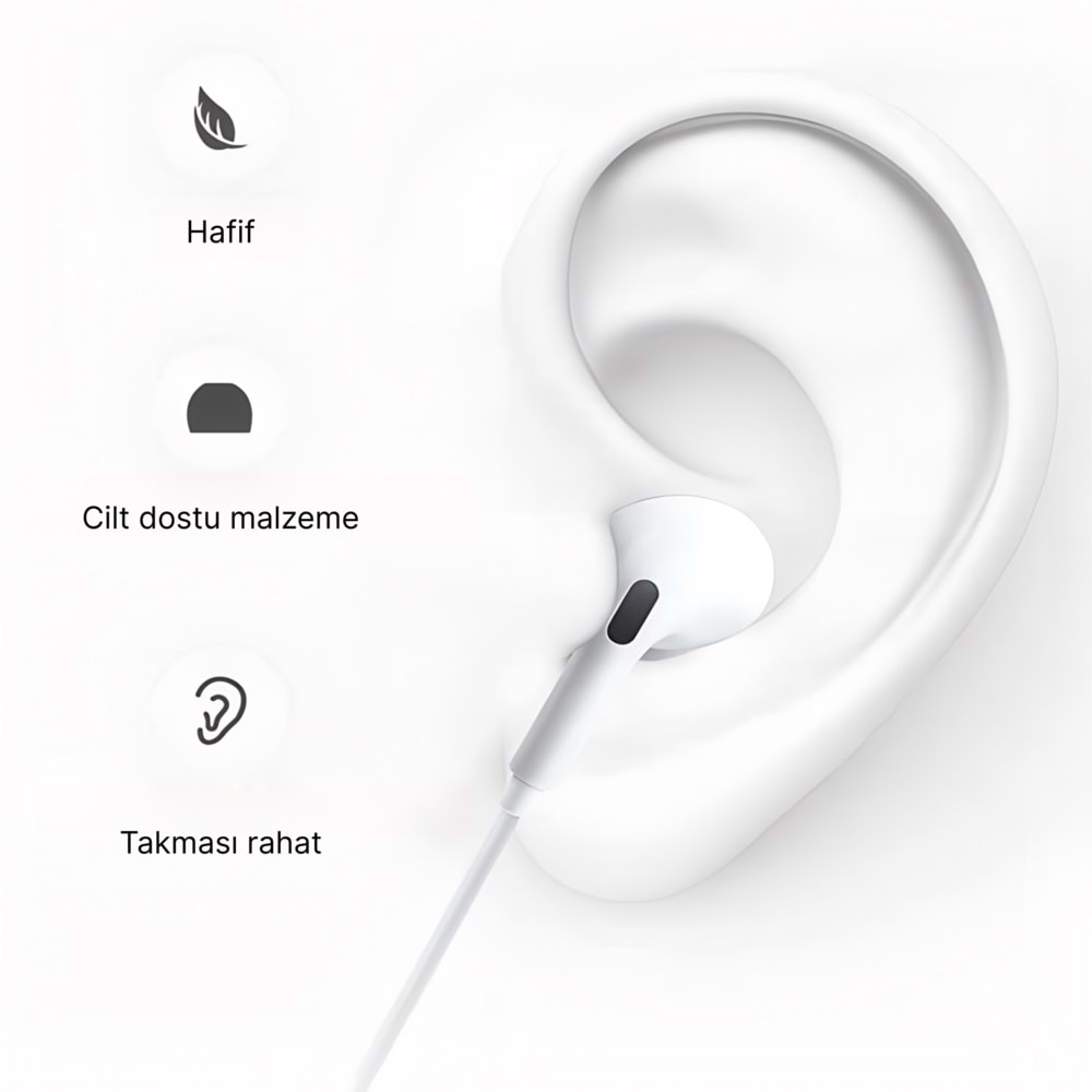PS01 KABLOLU KULAKLIK TYPE-C BEYAZ
