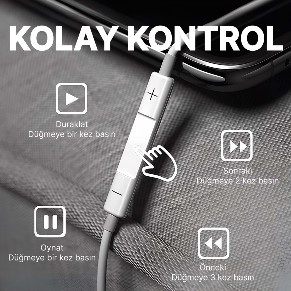 PS02 KABLOLU KULAKLIK LIGHTNING BEYAZ