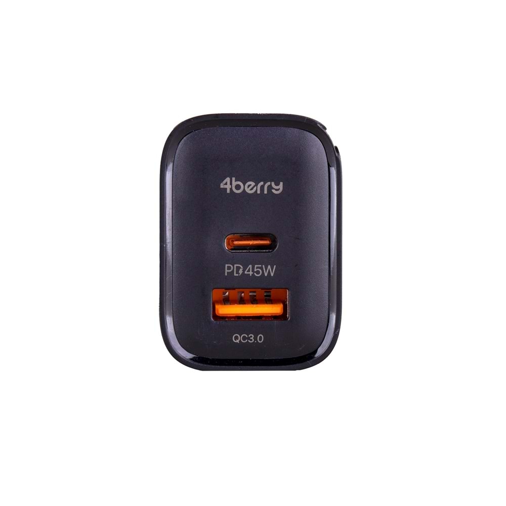 AD17 45W Yeşıl Süper Hızlı Şarj Adaptörü – Çift Port USB-A & USB-C, PD + QC3.0 Destekli