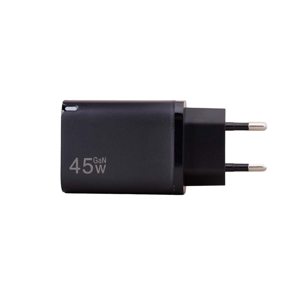 AD17 45W Yeşıl Süper Hızlı Şarj Adaptörü – Çift Port USB-A & USB-C, PD + QC3.0 Destekli