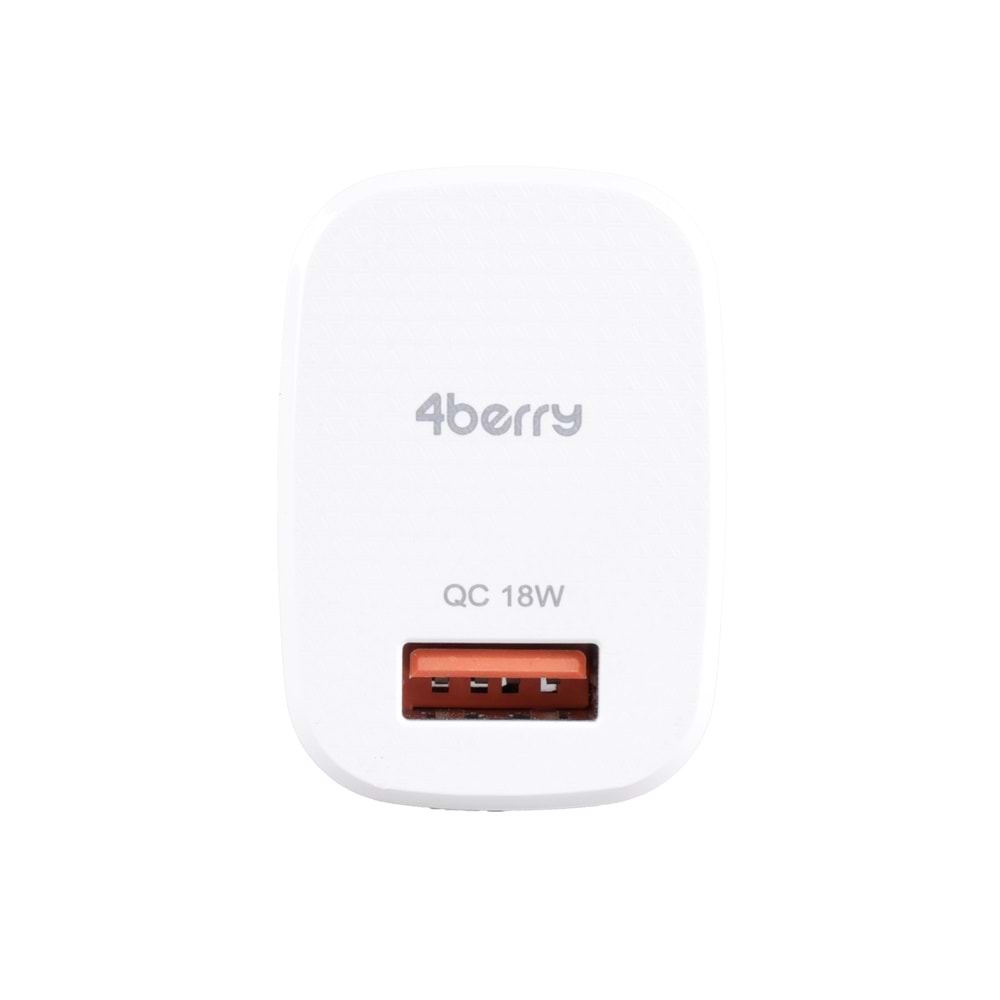 AU13 Hızlı USB Duvar Şarj Adaptörü (Başlık) 3.0A 18W - Beyaz