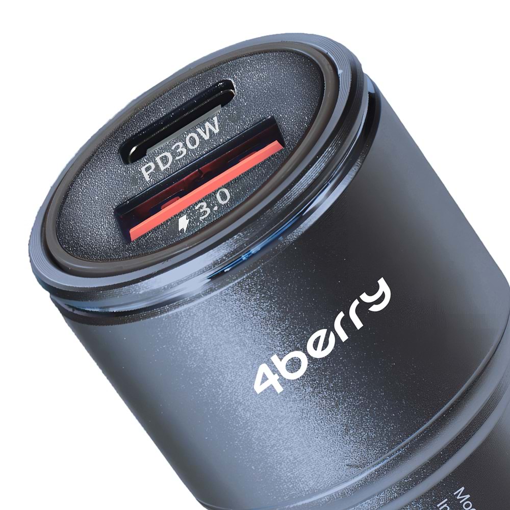 BS01 48W Metal Hızlı Araç Şarj Cihazı | Çift USB PD & QC 3.0 Destekli, Dayanıklı ve Kompakt Tasarım