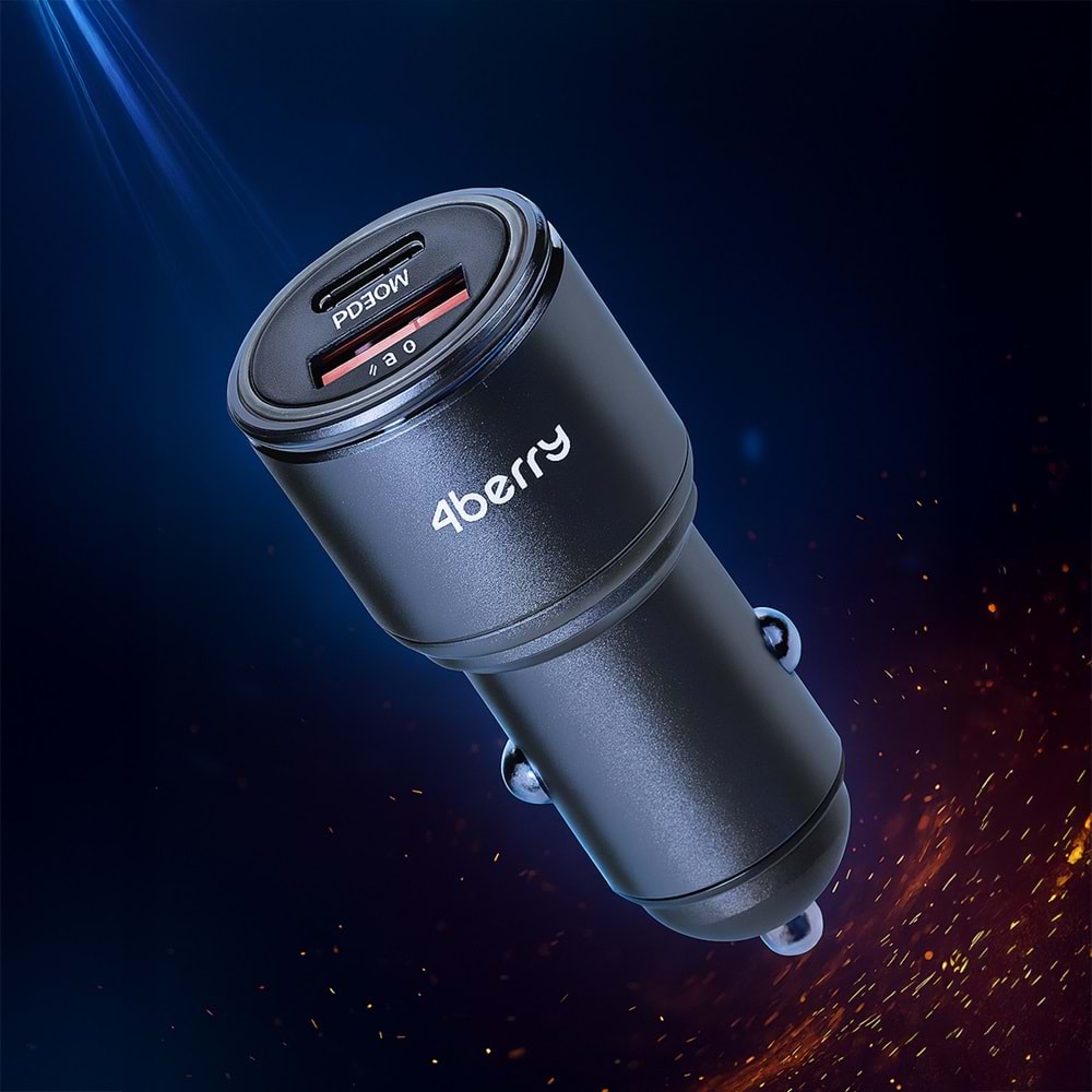 BS01 48W Metal Hızlı Araç Şarj Cihazı | Çift USB PD & QC 3.0 Destekli, Dayanıklı ve Kompakt Tasarım