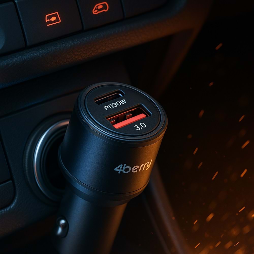 BS01 48W Metal Hızlı Araç Şarj Cihazı | Çift USB PD & QC 3.0 Destekli, Dayanıklı ve Kompakt Tasarım