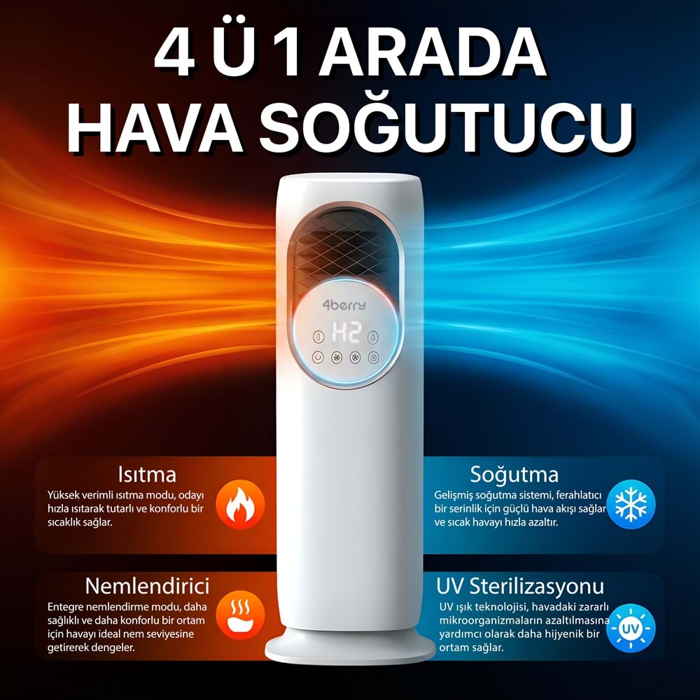 4 IN 1 - HAVA SOĞUTUCU-ISITICI-NEMLENDİRİCİ-UV