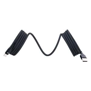 KS-AC01 Siyah Manyetik USB-C-USB-A Kablo – 1 m, Süper Hızlı Şarj