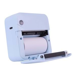 Kablosuz Mini Yazıcı – Bluetooth Termal Etiket ve Not Yazıcı, Kompakt Taşınabilir Tasarım, Mavi