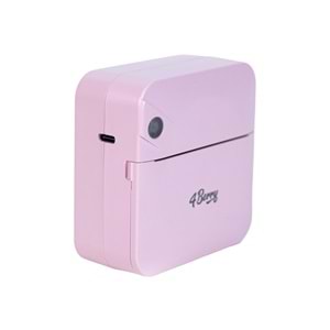 Kablosuz Mini Yazıcı – Bluetooth Termal Etiket ve Not Yazıcı, Kompakt Taşınabilir Tasarım, Pembe