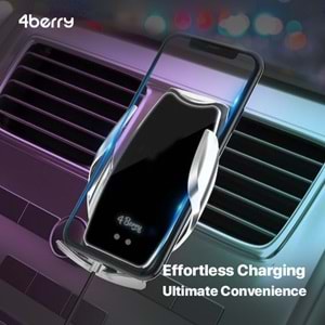 A8G Siyah Araç Tutucu – 15 W Kablosuz Hızlı Şarj, Otomatik Kıskaçlı