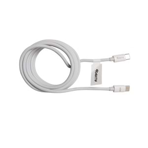 4Berry ECO-CC Beyaz USB-C›C Kablosu – 1.2 m, Örgülü, 60 W Hızlı Şarj