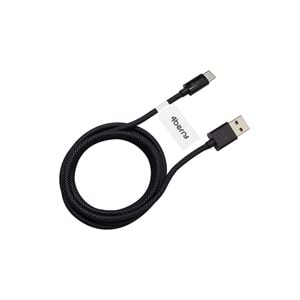 USB-A to Type-C Örgülü 66W Süper Hızlı Şarj Kablosu ve Veri Kablosu 1.2 M SIYAH