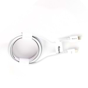 ECO-CL Beyaz USB-C-Lightning 2 m Örgülü Kablo – 20 W Hızlı Şarj