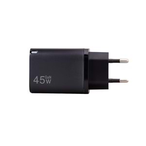 AD17 45W Yeşıl Süper Hızlı Şarj Adaptörü – Çift Port USB-A & USB-C, PD + QC3.0 Destekli