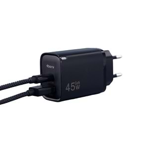 AD17 45W Yeşıl Süper Hızlı Şarj Adaptörü – Çift Port USB-A & USB-C, PD + QC3.0 Destekli