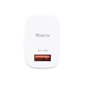 AU13 Hızlı USB Duvar Şarj Adaptörü (Başlık) 3.0A 18W - Beyaz