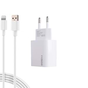 AL18 ECO Bundle 18W Hızlı Şarj Cihazı + USB-A to Lightning Kablo | QC 3.0 Destekli