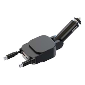 SC07 96W Araç Şarj Cihazı – PD3.0 & QC3.0 Hızlı Şarj, Çift Toplanabilir Kablo, LED Ekran