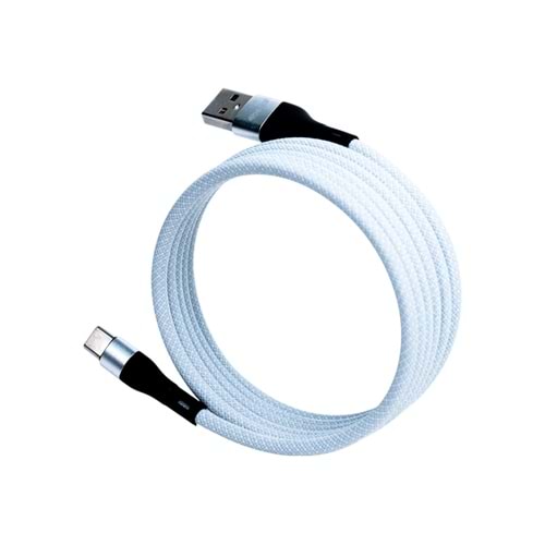 KS-AC01 Beyaz Manyetik USB-C-USB-A Kablo – 1 m, Süper Hızlı Şarj