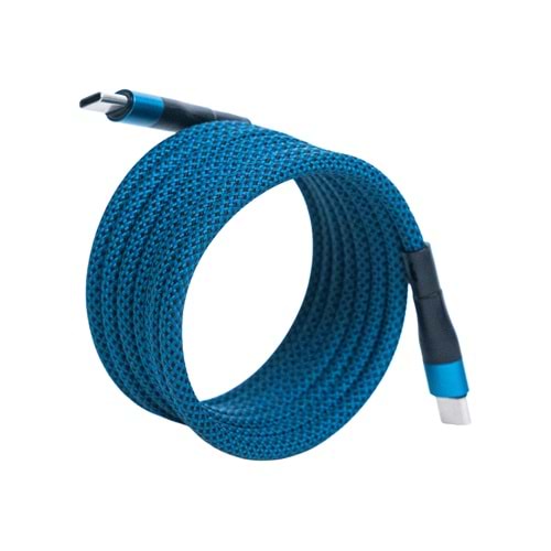 Manyetik 100W Type-C to Type-C Süper Hızlı Şarj ve Veri Kablosu 2 M MAVI