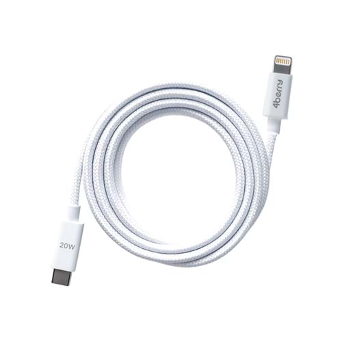 Type- C to Lightning Örgülü Hızlı Şarj Kablosu ve Veri Kablosu 1.2 M BEYAZ