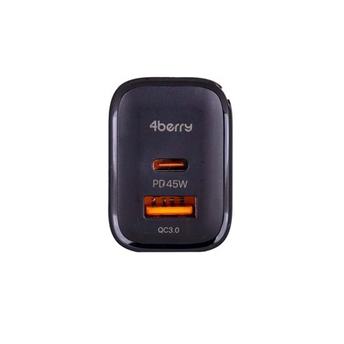 AD17 45W Yeşıl Süper Hızlı Şarj Adaptörü – Çift Port USB-A & USB-C, PD + QC3.0 Destekli