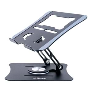Alüminyum Laptop Standı 360° Döner, Ergonomik ve Yükseklik Ayarlıik Ayarlı SİYAH