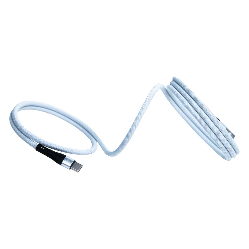 KS-AC01 Beyaz Manyetik USB-C-USB-A Kablo – 1 m, Süper Hızlı Şarj