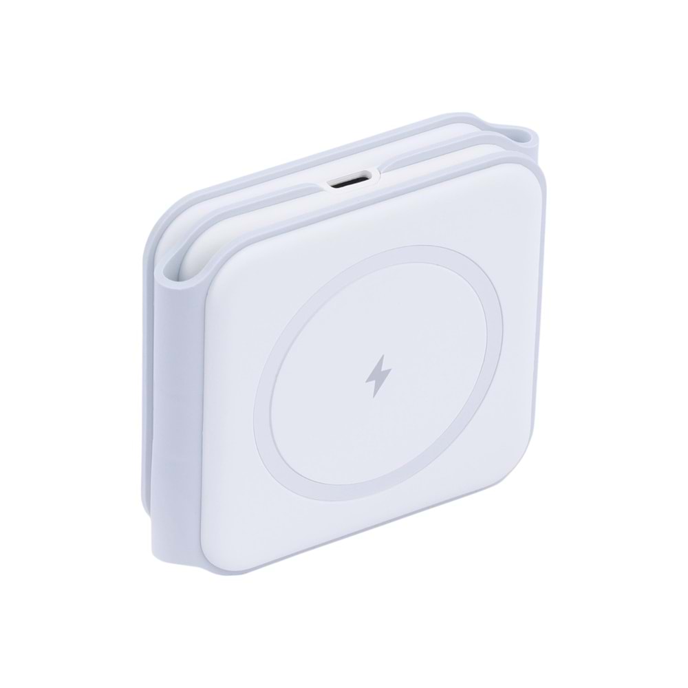 W07B Beyaz 3 in 1 Manyetik Kablosuz Şarj Standı – iPhone, AirPods, Apple Watch