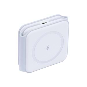 W07B Beyaz 3 in 1 Manyetik Kablosuz Şarj Standı – iPhone, AirPods, Apple Watch