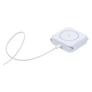 W07B Beyaz 3 in 1 Manyetik Kablosuz Şarj Standı – iPhone, AirPods, Apple Watch