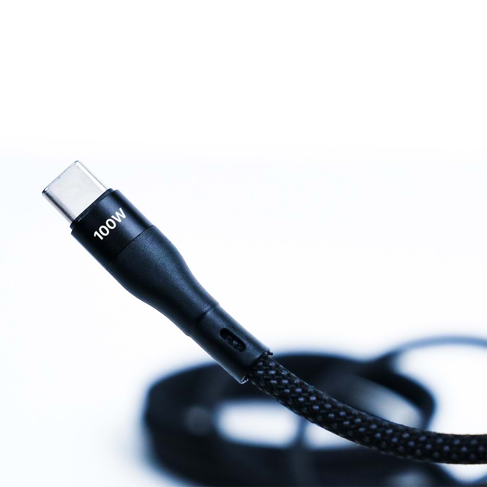 Manyetik 100W Type-C to Type-C Süper Hızlı Şarj ve Veri Kablosu 1 M SIYAH