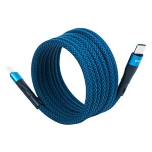 Manyetik 60W Type-C to Type-C Süper Hızlı Şarj ve Veri Kablosu 1.5 M MAVI