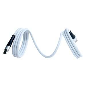 Manyetik 60W Type-C to Type-C Süper Hızlı Şarj ve Veri Kablosu 2 M BEYAZ
