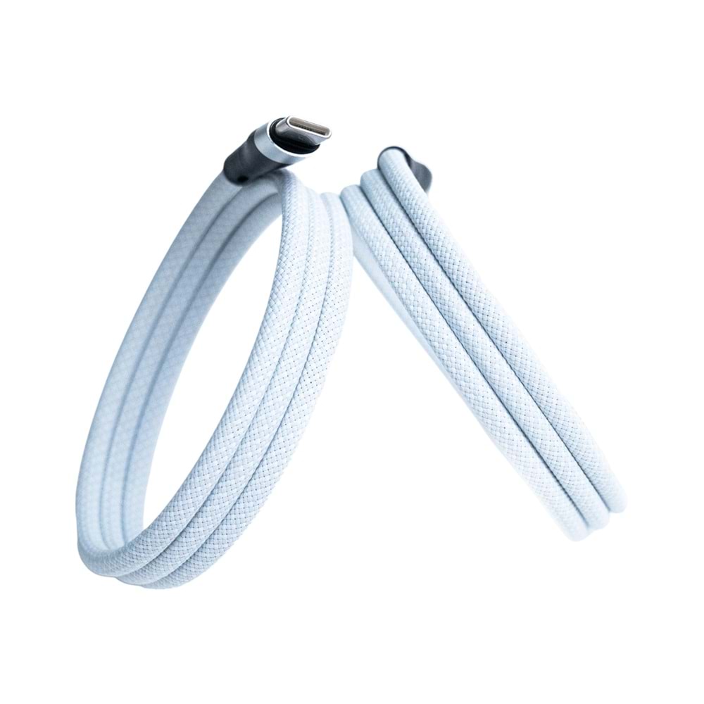 BMLC-02 Beyaz Manyetik 1,5 m Hızlı Şarj Kablosu – Type-C - Lightning, 3 A