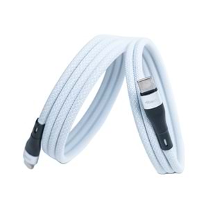 BMLC-02 Beyaz Manyetik 1,5 m Hızlı Şarj Kablosu – Type-C - Lightning, 3 A