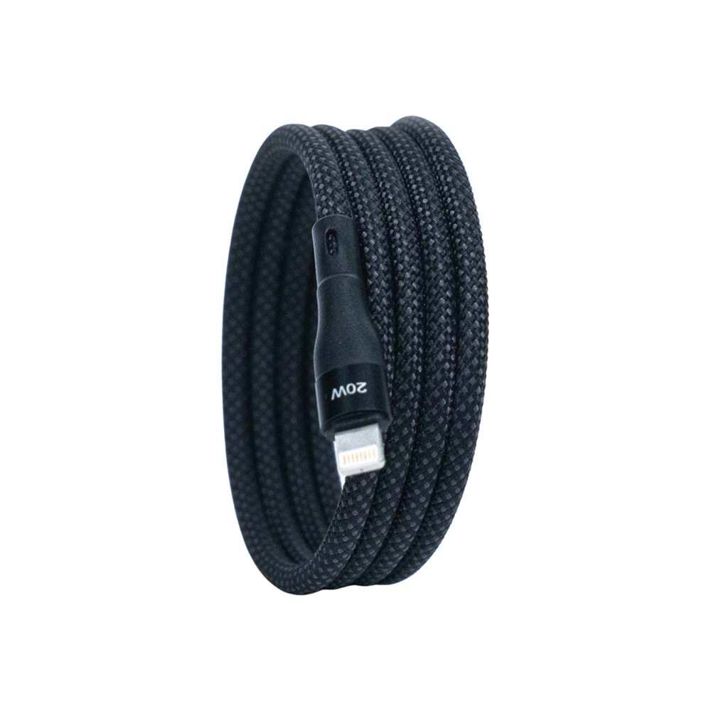 BMLC-02 Siyah Manyetik 1,5 m Hızlı Şarj Kablosu – Type-C - Lightning, 3 A