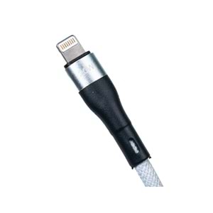 BMLC-03 Beyaz Manyetik 2m Hızlı Şarj Kablosu – Type-C - Lightning, 3 A